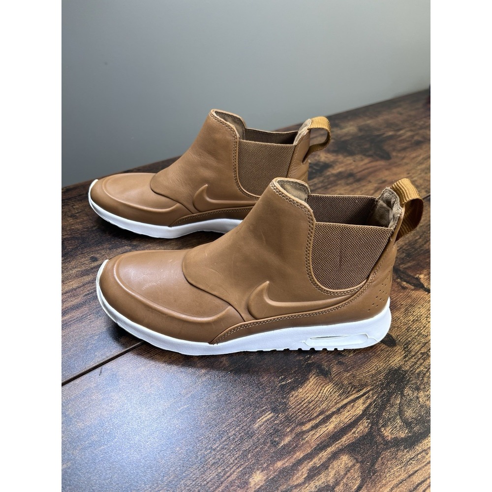 Nike Air Max Thea Mid Women's Size 7.5 Ale Brown Leather Chelsea Boot 859550-200